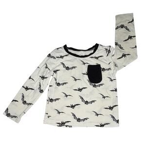 Kyte Baby Bamboo All in Bat Halloween White Pocket Shirt 4T Toddler Whimsical